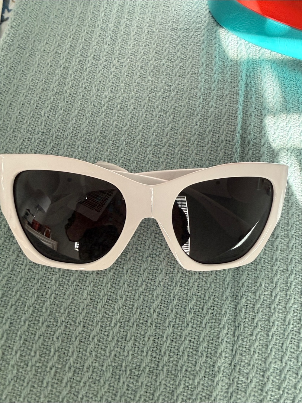 Versace White Cat-Eye Sunglasses with Black Lenses